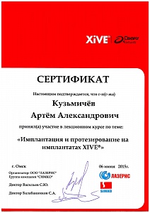 Кузьмичев Артем Александрович: сертификаты и дипломы