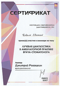 Коваль Евгений Александрович: сертификаты и дипломы